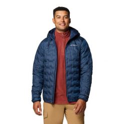 Kurtka puchowa męska Columbia Delta Ridge II Down Hooded z kapturem. Niebieskie kurtki męskie Columbia, m, bez wzorów, z puchu, z kapturem. Za 479.99 zł.