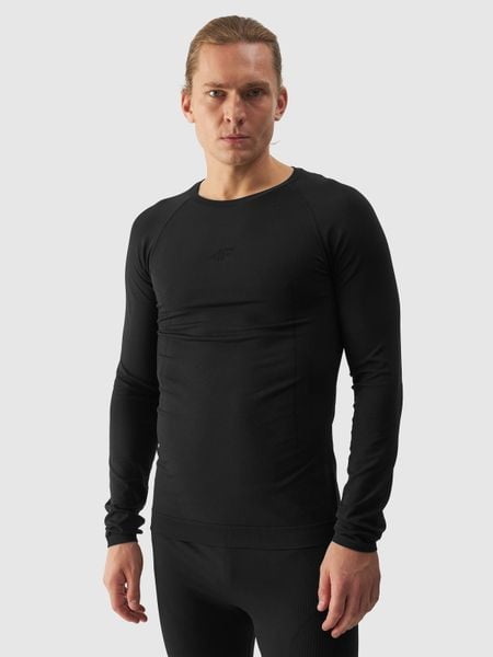 4F Bielizna termoaktywna bezszwowa (góra) męska - czarna L/XL. Czarna bielizna termoaktywna męska 4f, l, bez wzorów, z dzianiny. Za 149.99 zł.