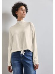 Street One Sweter w kolorze kremowym rozmiar: 44. Brązowe golfy damskie Street One, bez wzorów, ze splotem, bez ramiączek. Za 105.38 zł.