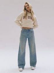 Jeansy damskie z szeroką nogawką z kolekcji Authentic niebieskie Atrea 130. Niebieskie jeansy damskie Big Star. W wyprzedaży za 299.99 zł.
