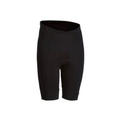 Spodenki na rower szosowy ESSENTIEL męskie. Czarne szorty męskie B'TWIN, bez wzorów, z bawełny. Za 29.99 zł.