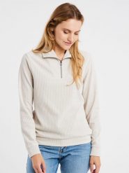 Protest Sweter "Yasur" w kolorze białym rozmiar: L. Białe golfy damskie Protest, l, bez wzorów, prążkowane, bez ramiączek. Za 100.10 zł.