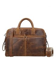 HIDE & STITCHES Skórzana torba podróżna w kolorze jasnobrązowym - 39 x 27 x 18 cm rozmiar: onesize. Brązowe torebki klasyczne damskie HIDE & STITCHES, bez wzorów, z materiału, bez dodatków. Za 630.99 zł.