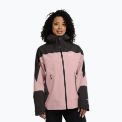 Kurtka przeciwdeszczowa damska Jack Wolfskin Rockpaw 3L. Czerwone kurtki przeciwdeszczowe damskie Jack Wolfskin, l, bez kaptura. Za 1,100.95 zł.