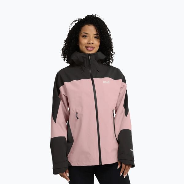 Kurtka przeciwdeszczowa damska Jack Wolfskin Rockpaw 3L. Czerwone kurtki damskie Jack Wolfskin, l, bez wzorów, z materiału, bez kaptura. Za 1,200.50 zł.