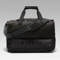 Torba sportowa Kipsta Hardcase 45 L. Czarne torby męskie na ramię Decathlon, bez wzorów, z gumy, na ramię, duże. Za 89.99 zł.