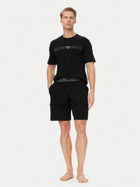 Emporio Armani Underwear Piżama EM000400 AF18890 UC001 Czarny Regular Fit. Czarne piżamy męskie Emporio Armani Underwear, m, bez wzorów, z bawełny, bez ramiączek. Za 439.99 zł.