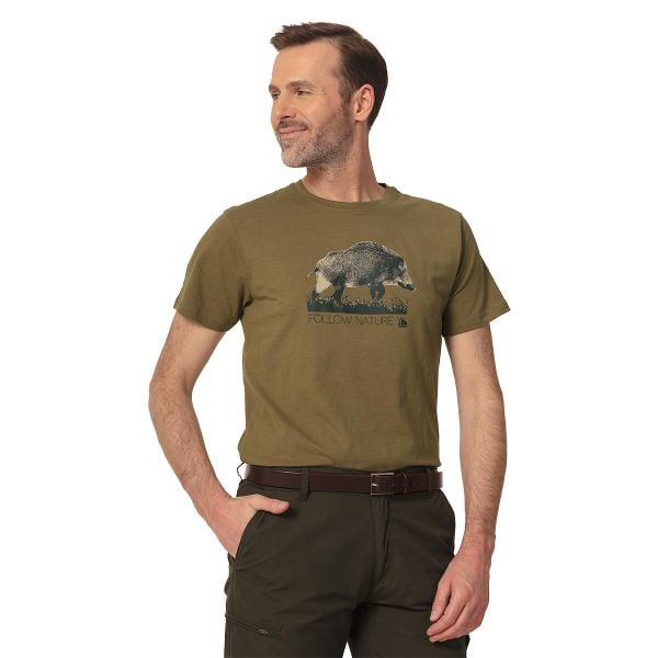 T-shirt myśliwski Tagart Fnt Game Olive nadruk z dzikiem. Zielone t-shirty męskie tagart, m, bez wzorów, bez kołnierzyka. Za 116.00 zł.