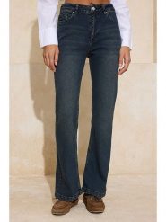 Trendyol Dżinsy - Flare fit - w kolorze niebieskim rozmiar: 42. Niebieskie jeansy damskie Trendyol, z podwyższonym stanem. Za 124.95 zł.