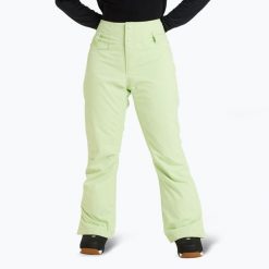 Spodnie snowboardowe damskie ROXY Diversion. Zielone spodnie materiałowe damskie Roxy, bez wzorów, z tkaniny. Za 559.99 zł.