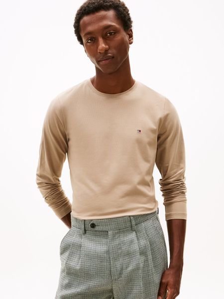 Tommy Hilfiger koszulka z długim rękawem Mężczyźni Bawełna brązowy, XXL. Brązowe koszulki męskie z długim rękawem Tommy Hilfiger, m, z bawełny. Za 179.95 zł.