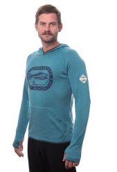 SENSOR Bluza męska Merino Upper Outdoors Men Hoodie mint blue-M. Niebieskie bluzy z kapturem męskie Sensor, m, z dzianiny. Za 283.39 zł.