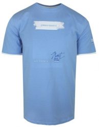 T-Shirt Męski - Niebieski z Nadrukiem - Pako Jeans. Niebieskie t-shirty męskie Pako Jeans, m, bez wzorów, z bawełny, bez kołnierzyka. Za 69.00 zł.