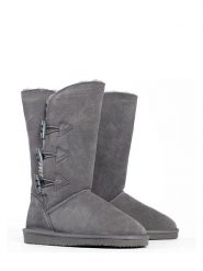 Gooce Skórzane kozaki zimowe "Cornice" w kolorze szarym rozmiar: 39. Szare kozaki damskie Gooce, z wełny, bez obcasa. Za 279.11 zł.