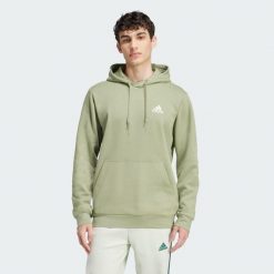 Bluza z kapturem Essentials Fleece. Zielone bluzy z kapturem męskie Adidas, m. Za 179.00 zł.