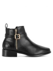 Clara Barson Botki WYL4016-1 Czarny. Czarne botki damskie Clara Barson, z materiału, bez obcasa, na płaskiej podeszwie, bez zapięcia. Za 149.99 zł.