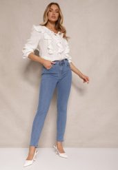 Niebieskie Jeansy High Waist Regular z Bawełną Elisira. Niebieskie jeansy damskie Renee, z podwyższonym stanem. Za 59.99 zł.