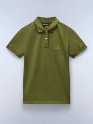 NAPAPIJRY Koszulka polo "Nina" w kolorze oliwkowym rozmiar: M. Zielone bluzki damskie NAPAPIJRY, m, bez wzorów, z bawełny, bez kołnierzyka, bez ramiączek. Za 127.35 zł.