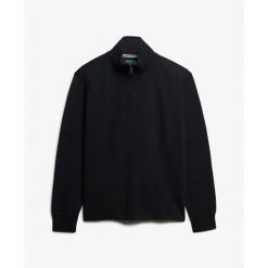 Sweter z prążkowanego materiału z zamkiem na szyi Superdry. Czarne swetry męskie Superdry., na zimę, m, bez wzorów, prążkowane, bez kołnierzyka. Za 288.40 zł.