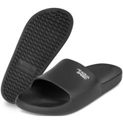 Klapki basenowe Aqua Speed Ohio. Czarne klapki damskie Aqua-Speed, bez wzorów, bez obcasa. Za 59.99 zł.