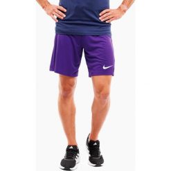 Spodenki treningowe krótkie męskie Nike Dry Park III. Fioletowe szorty męskie Nike, bez kołnierzyka. Za 63.00 zł.