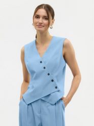 Vero Moda Kamizelka Liba 10324631 Błękitny Regular Fit. Niebieskie kamizelki damskie Vero Moda, z syntetyku. Za 109.99 zł.