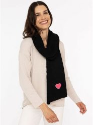 Zwillingsherz Szal "Heart" w kolorze czarnym - 35 x 48 cm rozmiar: onesize. Czarne szaliki i kominy damskie Zwillingsherz, bez wzorów, z materiału. Za 86.99 zł.