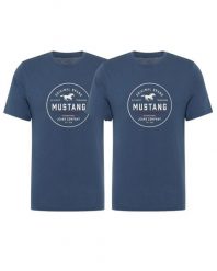2 - PAK T-Shirt Mustang Style Alex Dark Denim 1017333 5242. Niebieskie t-shirty męskie Mustang, m, bez wzorów, z bawełny, bez kołnierzyka. W wyprzedaży za 99.99 zł.
