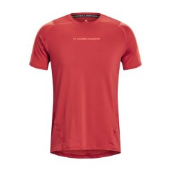 Koszulka sportowa męska Under Armour HG Armour Nov Fitted. Czerwone t-shirty sportowe męskie Under Armour, m, bez ramiączek. Za 89.99 zł.