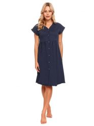 Doctor Nap Ciążowa koszula nocna w kolorze granatowym rozmiar: M. Niebieskie koszule nocne damskie Doctor Nap, bez wzorów, z bawełny, moda ciążowa. Za 118.01 zł.