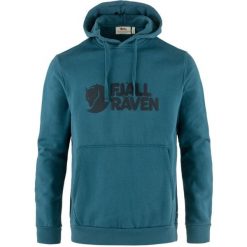 Bluza trekkingowa męska Fjällräven Logo Hoodie. Niebieskie bluzy bez kaptura męskie FJÄLRÄVEN KANKEEN, m. Za 638.30 zł.