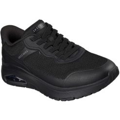 Buty sportowe męskie Skechers Uno Flex Step N Knit. Czarne buty sportowe na co dzień męskie Skechers, z materiału, bez zapięcia. Za 390.00 zł.