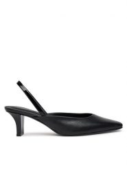Calvin Klein Sandały HW0HW02267 Czarny. Czarne sandały damskie CALVIN KLEIN, bez wzorów, ze skóry, bez obcasa, na słupku. Za 349.99 zł.
