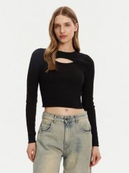 ONLY Sweter Meddi 15339582 Czarny Cropped Fit. Czarne swetry klasyczne damskie Only, xl, z wiskozy, bez kołnierzyka. Za 99.99 zł.