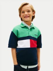 Tommy Hilfiger Polo KB0KB10413 Kolorowy Regular Fit. T-shirty chłopięce Tommy Hilfiger, bez wzorów, z bawełny, bez ramiączek. Za 229.99 zł.