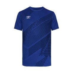 Koszulka z krótkim rękawem Umbro League. Niebieskie t-shirty sportowe męskie Umbro, l, bez ramiączek, do piłki nożnej. Za 230.00 zł.