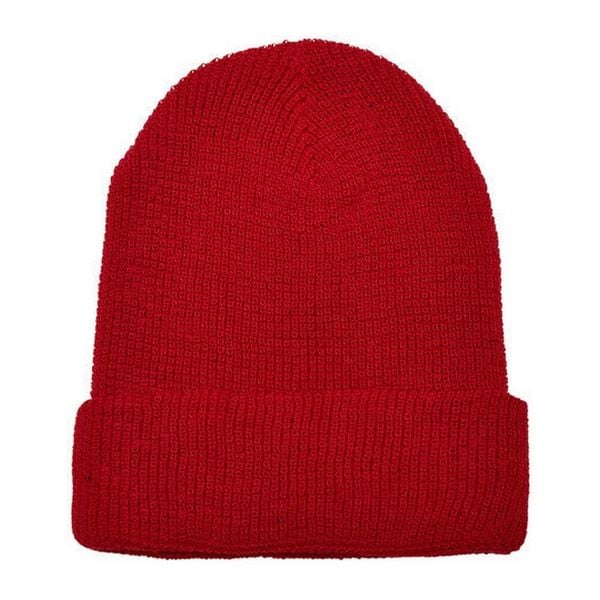 Dzianinowa Czapka Z Recyklingu. Czerwone czapki męskie FLEXFIT, z dzianiny. Za 68.99 zł.