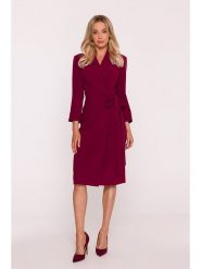 Stylove Sukienka w kolorze bordowym rozmiar: XXL. Czerwone sukienki damskie Stylove, xxl, bez wzorów, z tkaniny, bez kołnierzyka, bez ramiączek, midi. Za 294.99 zł.