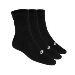Skarpety Unisex Dla Dorosłych Crew (3 Sztuki). Czarne skarpetki damskie Asics, bez wzorów. Za 94.99 zł.