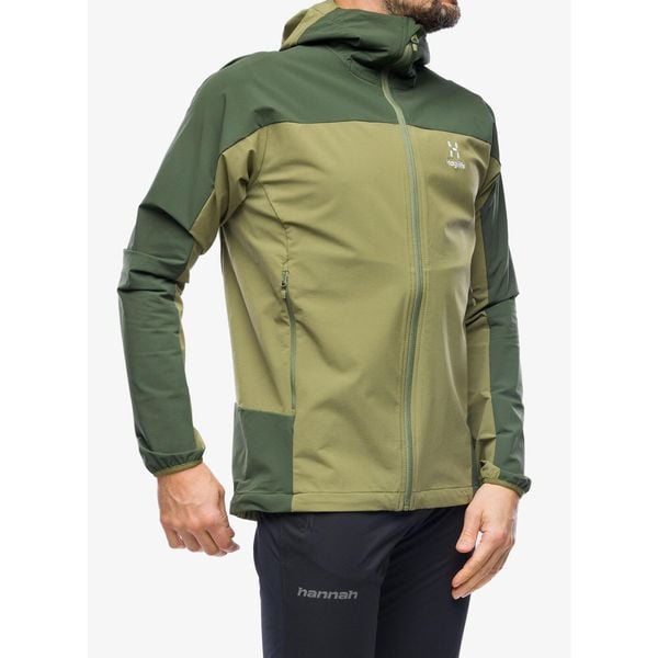 Kurtka softshell męska Haglofs Moran Softshell Hood. Zielone kurtki męskie Haglöfs, m, bez wzorów, z softshellu, sportowe, bez kaptura. Za 634.99 zł.
