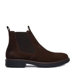 Botki Rieker. Brązowe buty zimowe męskie Rieker, bez zapięcia. Za 439.99 zł.