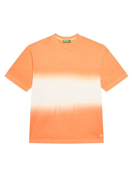 United Colors Of Benetton T-Shirt 3NPDC10OL Pomarańczowy Regular Fit. Brązowe t-shirty chłopięce United Colors Of Benetton, bez wzorów, z bawełny, bez ramiączek. Za 39.99 zł.