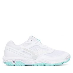 Buty halowe Mizuno. Białe buty sportowe na co dzień damskie Mizuno, bez wzorów, mizuno wave. Za 389.99 zł.