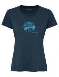 Koszulka damska rowerowa V. Niebieskie bluzki sportowe damskie Vaude, s, z bawełny, bez kołnierzyka, bez ramiączek. Za 189.00 zł.
