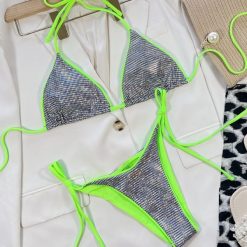 Bikini plażowe szybkoschnące błyszczące Ludgarda. Bikini damskie Intica, bez wzorów. Za 129.00 zł.