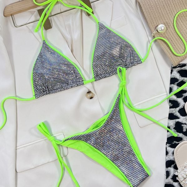 Bikini plażowe szybkoschnące błyszczące Ludgarda. Bikini damskie Intica, bez wzorów. Za 129.00 zł.