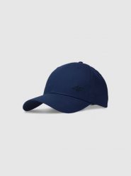 4F Czapka z daszkiem strapback uniseks - granatowa L/XL. Niebieskie czapki z daszkiem damskie 4f, bez wzorów, z bawełny. W wyprzedaży za 39.99 zł.