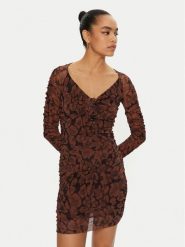 PINKO Sukienka codzienna Ribolla 103298 A1RB Brązowy Slim Fit. Brązowe sukienki damskie Pinko, na co dzień, xs, bez wzorów, z syntetyku, bez kołnierzyka, bez ramiączek, proste. Za 379.99 zł.