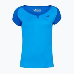 Koszulka tenisowa dziecięca Babolat Play. Niebieskie koszulki dziewczęce BABOLAT, bez wzorów, z materiału, bez ramiączek. Za 79.00 zł.