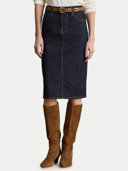 LAUREN RALPH LAUREN Spódnica ołówkowa 200P14644001 Niebieski Regular Fit. Niebieskie spódniczki damskie Lauren Ralph Lauren, bez wzorów, z bawełny, ołówkowe. Za 689.99 zł.
